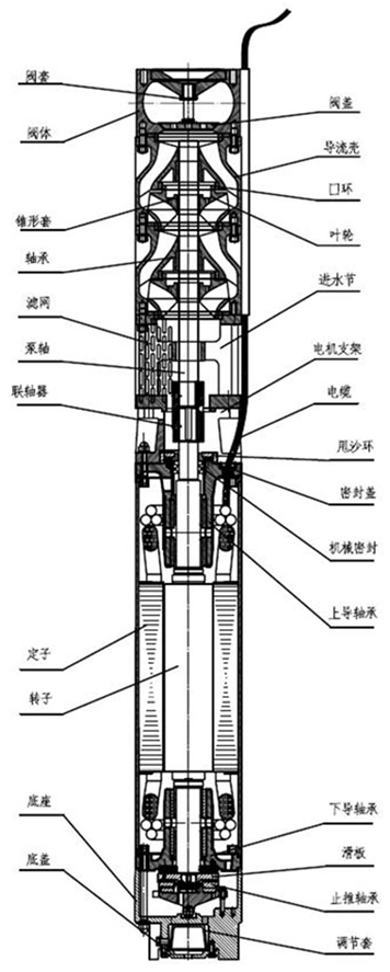 大東海深井潛水泵結構圖